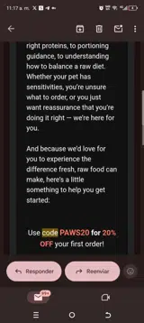 Paws20 coupon verification screenshot