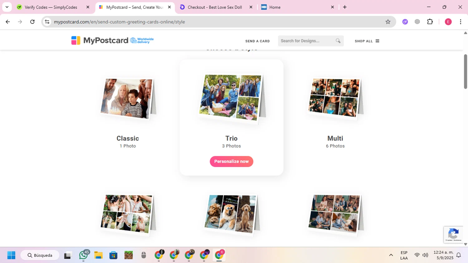 MyPostcard promo code screenshot showing code ZARAJJQW applied at MyPostcard checkout page. Uploaded by SimplyCodes community member VoucherExpert2930 on Sep 5, 2025