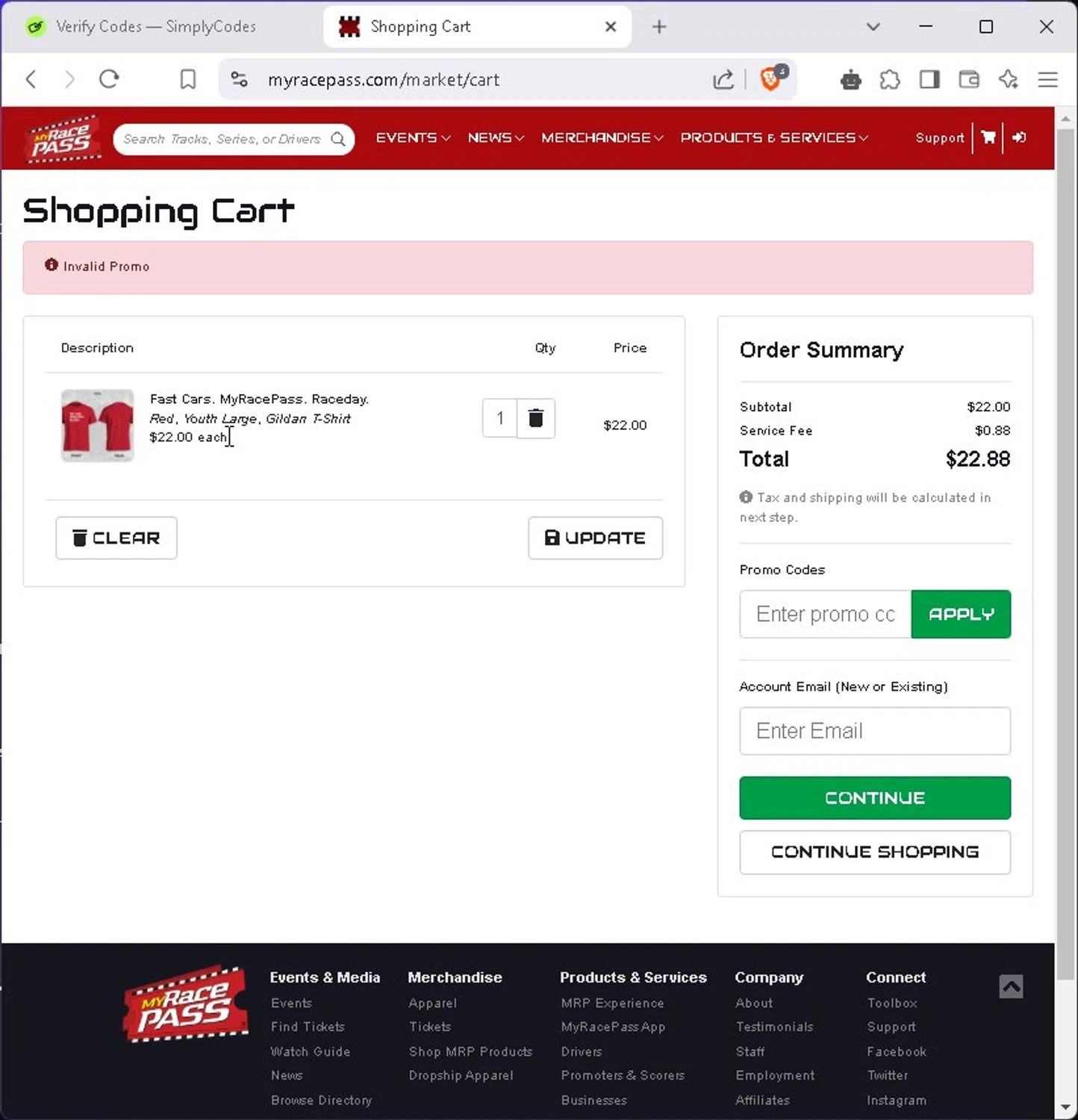 MyRacePass promo code screenshot showing code WELCOME applied at MyRacePass checkout page. Uploaded by SimplyCodes community member miawallace on Mar 20, 2025