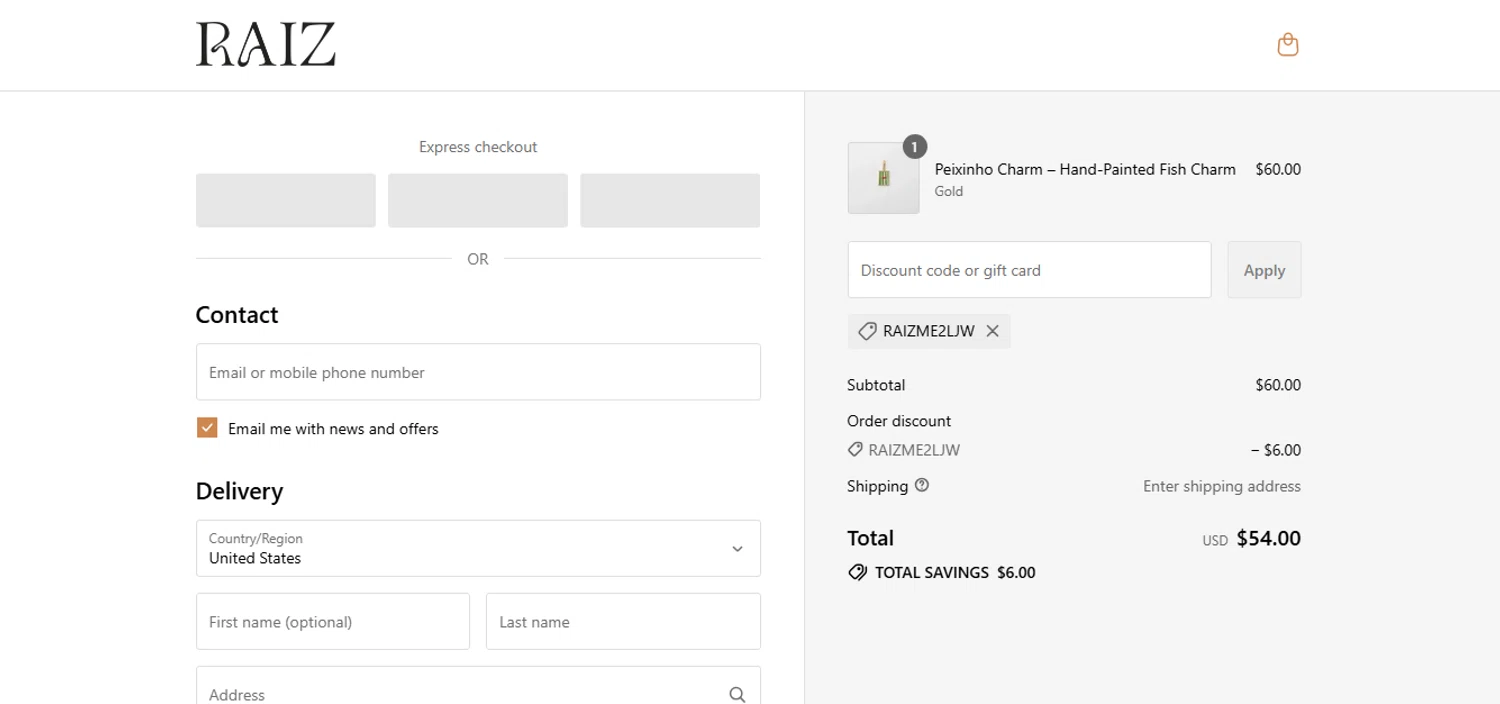 Raiz promo code screenshot showing code raizMe2LjW applied at Raiz checkout page. Uploaded by SimplyCodes community member shark12 on Sep 4, 2025