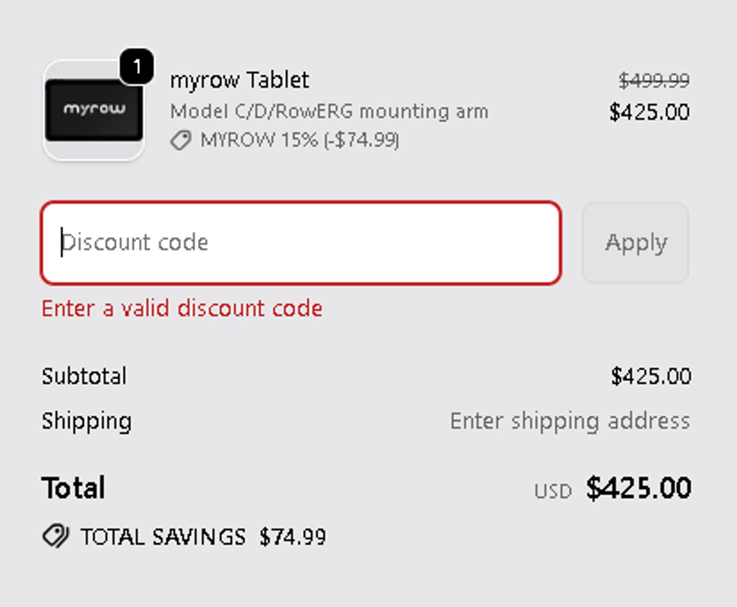 myrow promo code screenshot showing code MYROWBF25 applied at myrow checkout page. Uploaded by SimplyCodes community member RebateKnight7691 on Dec 20, 2025