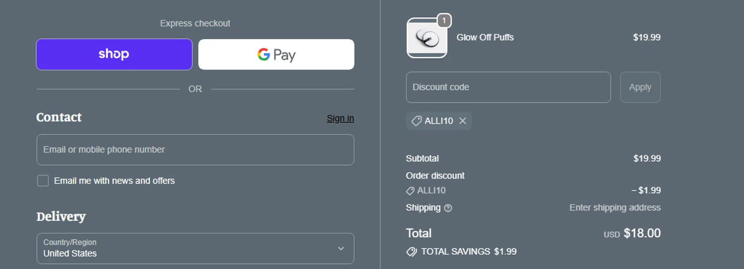 MyShoppingMate promo code screenshot showing code ALLI10 applied at MyShoppingMate checkout page. Uploaded by SimplyCodes community member PaulSkenes on Jun 17, 2026