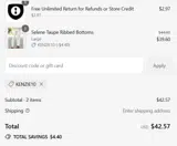 KENZIE10 coupon verification screenshot