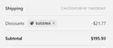 EUGENIA coupon verification screenshot