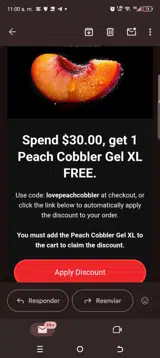 lovepeachcobbler coupon verification screenshot