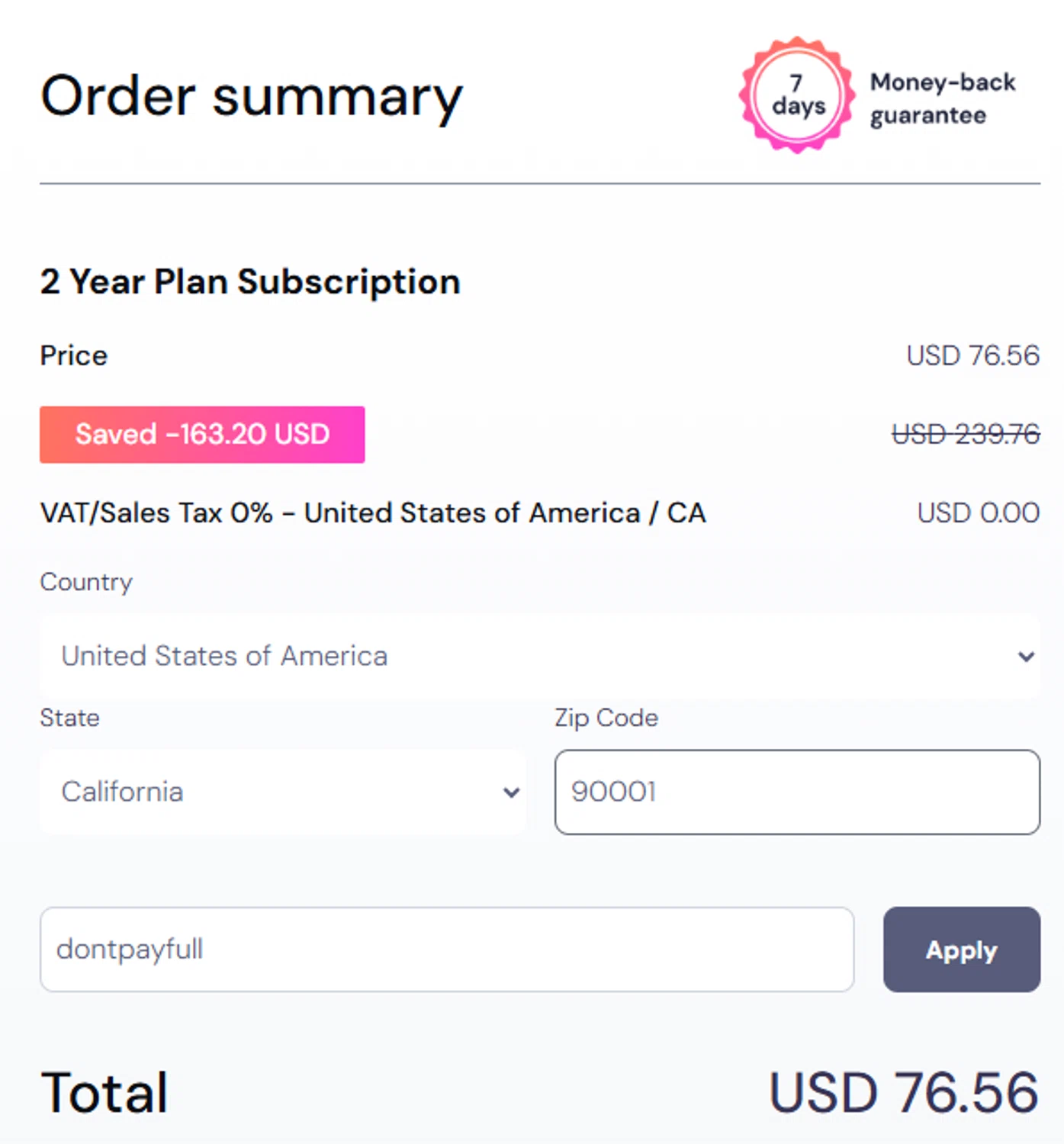 Mysterium VPN checkout page showing Mysterium VPN coupon code box | Screenshot taken by SimplyCodes community member on Sep 4, 2025