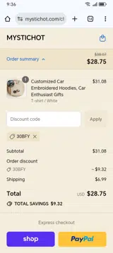 30BFY coupon verification screenshot