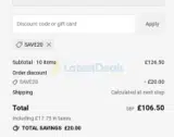 save20 coupon verification screenshot