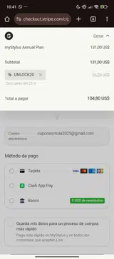 UNLOCK20 coupon verification screenshot