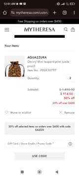 Sale20 coupon verification screenshot