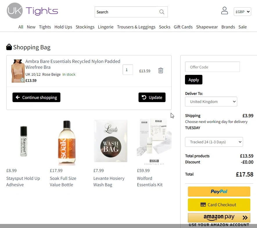 MyTights.com checkout page showing MyTights.com promo code box | Screenshot taken by SimplyCodes community member on Oct 30, 2022