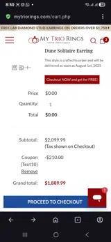 Text10 coupon verification screenshot