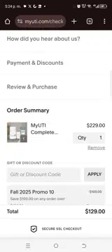 TESTSMART10 coupon verification screenshot