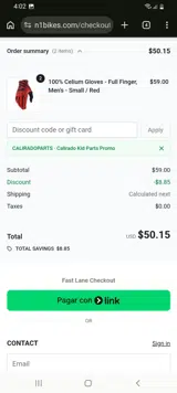 N+1 Bikes coupon verification screenshot