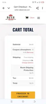 ATMOSPHERE coupon verification screenshot