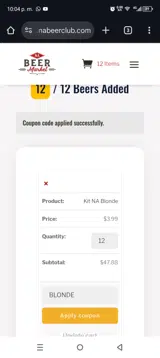 BLONDE coupon verification screenshot