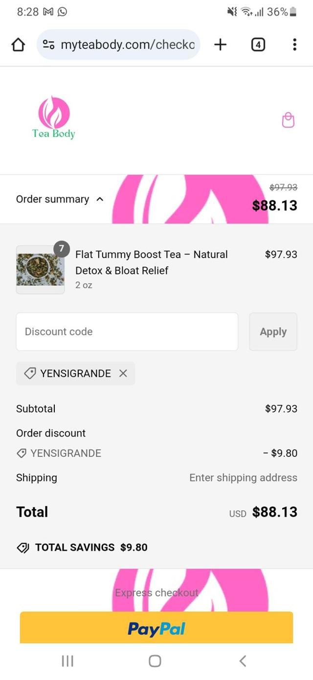 Nadine West checkout page showing Nadine West discount code box | Screenshot taken by SimplyCodes community member on Feb 28, 2025