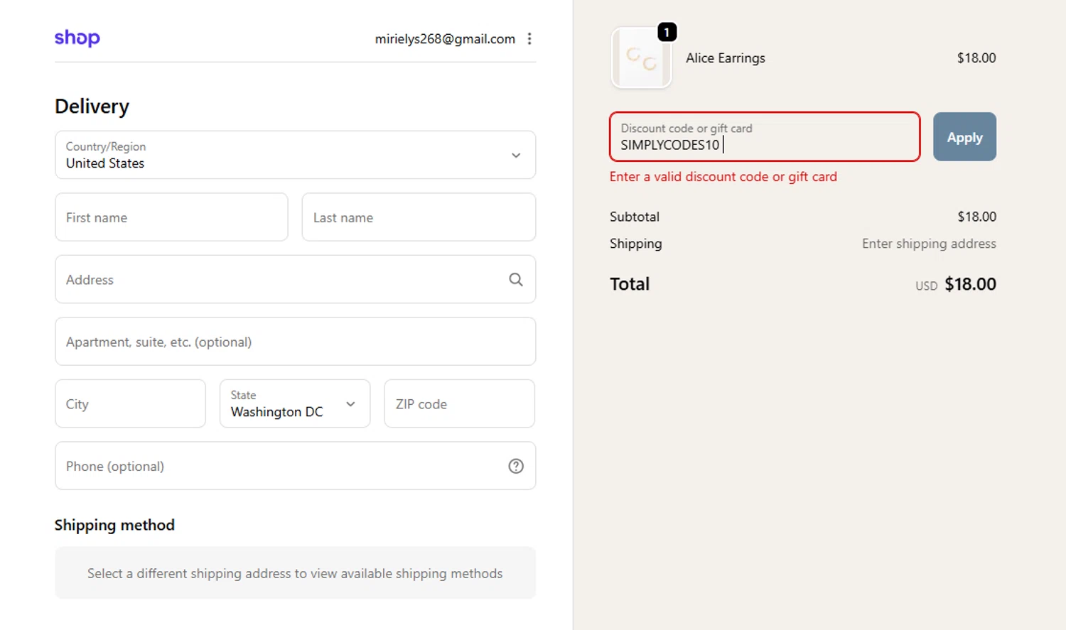 Nadovim coupon code screenshot showing code SIMPLYCODES10 applied at Nadovim checkout page. Uploaded by SimplyCodes community member BargainSeeker9964 on Jan 6, 2026