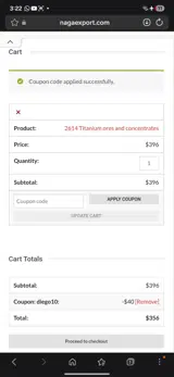 DIEGO10 coupon verification screenshot