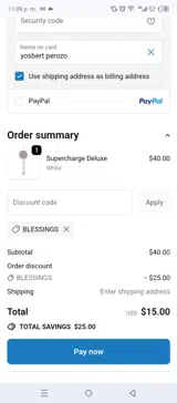 BLESSINGS coupon verification screenshot
