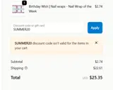 SUMMER20 coupon verification screenshot