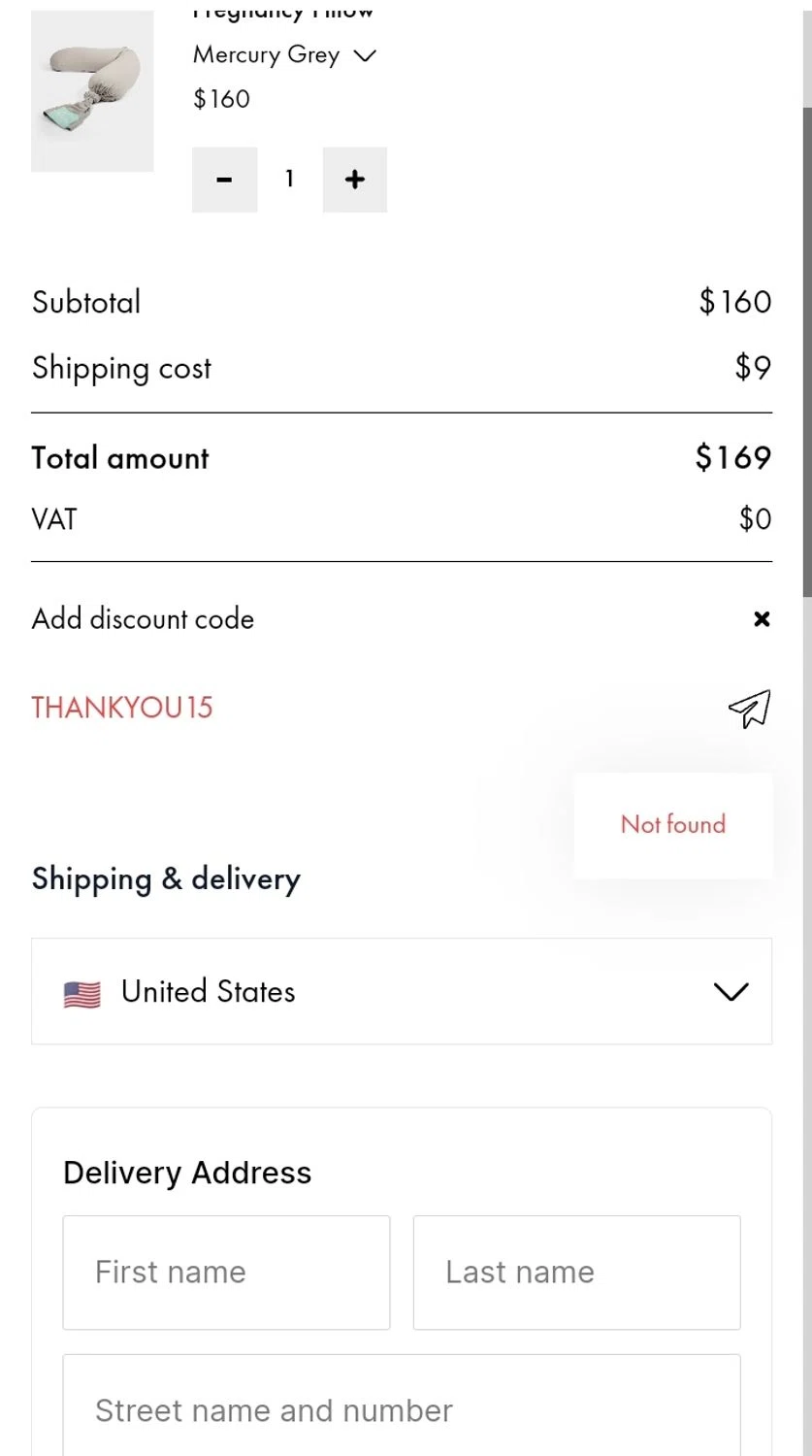 Najell discount code screenshot showing code THANKYOU15 applied at Najell checkout page. Uploaded by SimplyCodes community member enmanuelsanchez1 on Mar 11, 2025