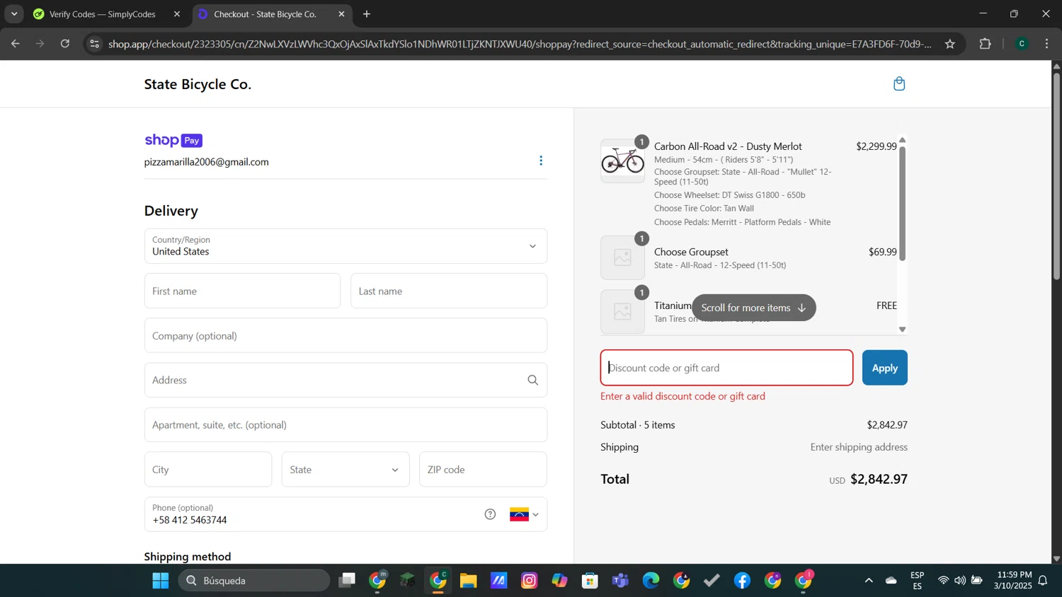 Najell discount code screenshot showing code THANKYOU15 applied at Najell checkout page. Uploaded by SimplyCodes community member neygoot on Mar 11, 2025