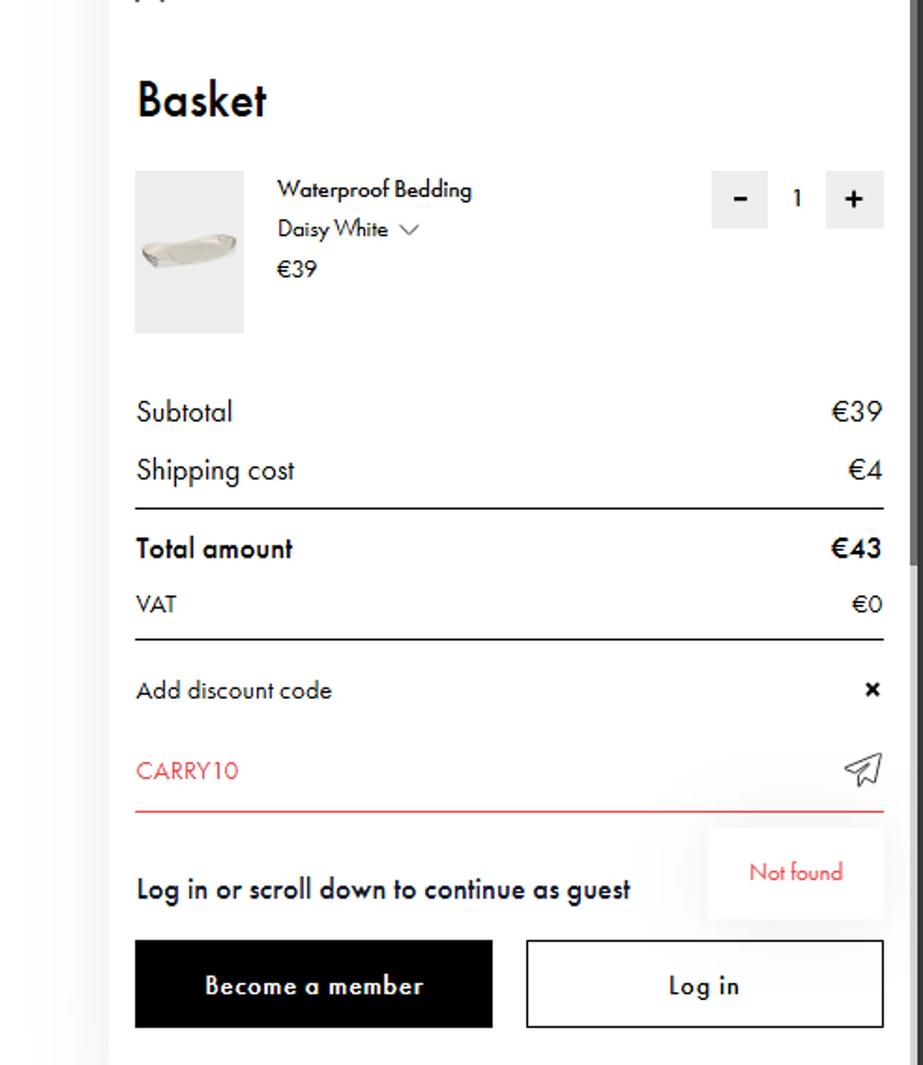 Najell discount code screenshot showing code CARRY10 applied at Najell checkout page. Uploaded by SimplyCodes community member fjkdjkldsf on Sep 27, 2025