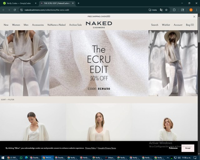 Naked Cashmere checkout page showing Naked Cashmere promo code box | Screenshot taken by SimplyCodes community member on Aug 5, 2025