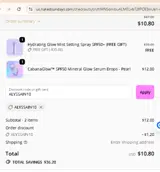 ALYSSAIN10 coupon verification screenshot