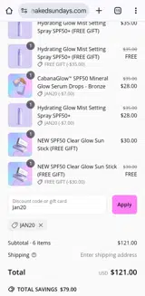 Jan20 coupon verification screenshot