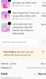 Welcome10 coupon verification screenshot