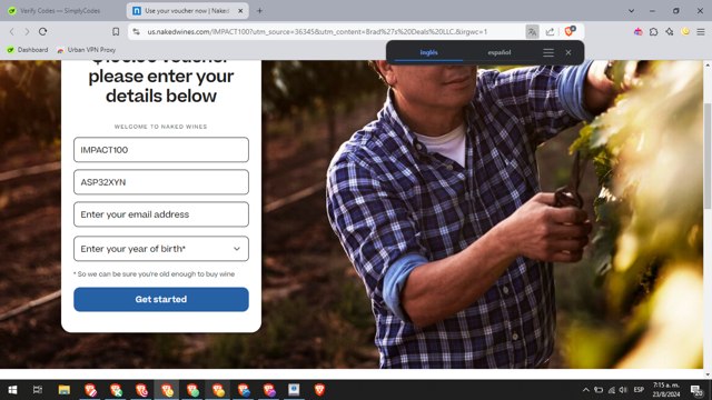 Naked Wines checkout page showing Naked Wines discount code box | Screenshot taken by SimplyCodes community member on Aug 23, 2024