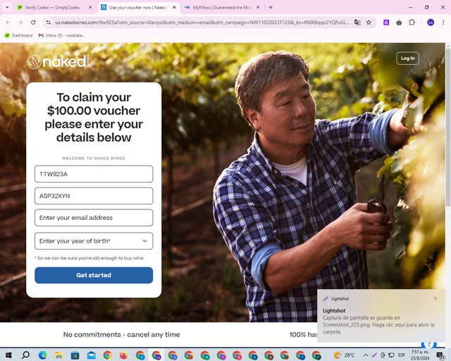 Naked Wines checkout page showing Naked Wines discount code box | Screenshot taken by SimplyCodes community member on Aug 23, 2024