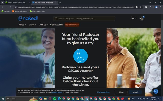 Naked Wines checkout page showing Naked Wines discount code box | Screenshot taken by SimplyCodes community member on Aug 23, 2024