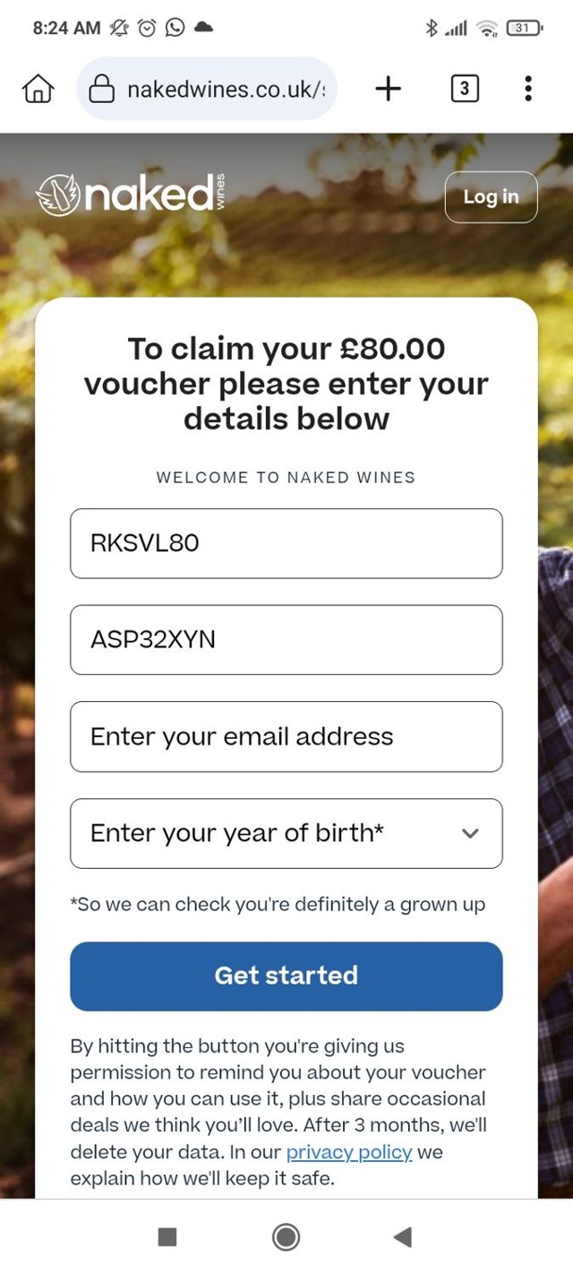 Naked Wines checkout page showing Naked Wines discount code box | Screenshot taken by SimplyCodes community member on Aug 23, 2024