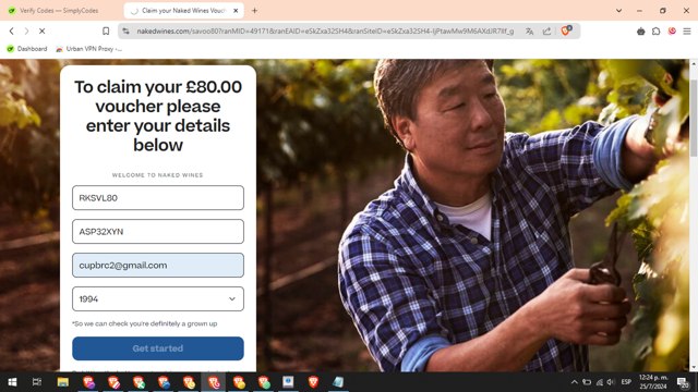 Naked Wines checkout page showing Naked Wines discount code box | Screenshot taken by SimplyCodes community member on Jul 25, 2024