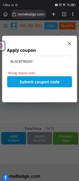 BLACKFRIDAY coupon verification screenshot