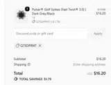 Name It Golf coupon verification screenshot