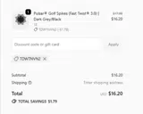 Name It Golf coupon verification screenshot
