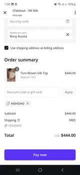 HOHOHO coupon verification screenshot