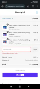 HOWDY20 coupon verification screenshot