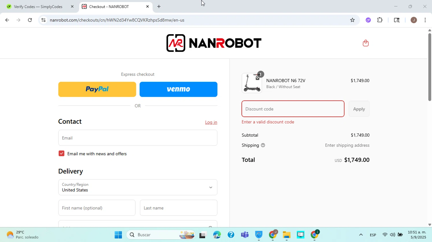 NANROBOT coupon code screenshot showing code NR15 applied at NANROBOT checkout page. Uploaded by SimplyCodes community member jorgejavierherrera on Sep 5, 2025