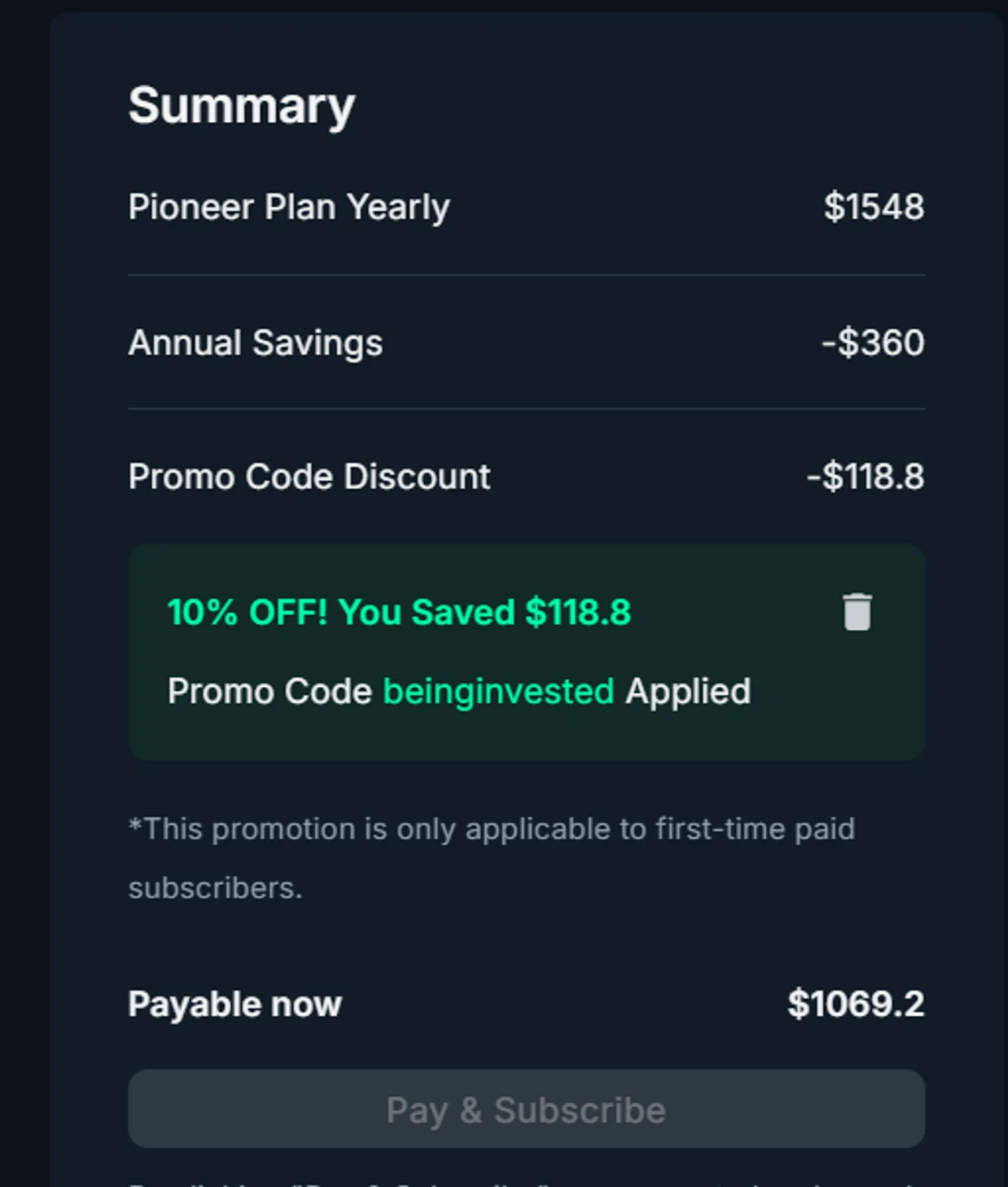 Nansen promo code screenshot showing code beinginvested applied at Nansen checkout page. Uploaded by SimplyCodes community member MightyHunter5940 on Sep 7, 2025