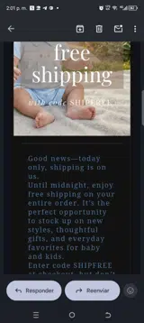 SHIPFREE coupon verification screenshot
