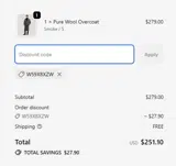 W59XBXZW coupon verification screenshot