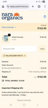 BALANCEDBEYARS10 coupon verification screenshot