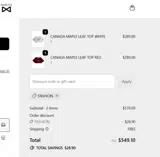 FASHION coupon verification screenshot