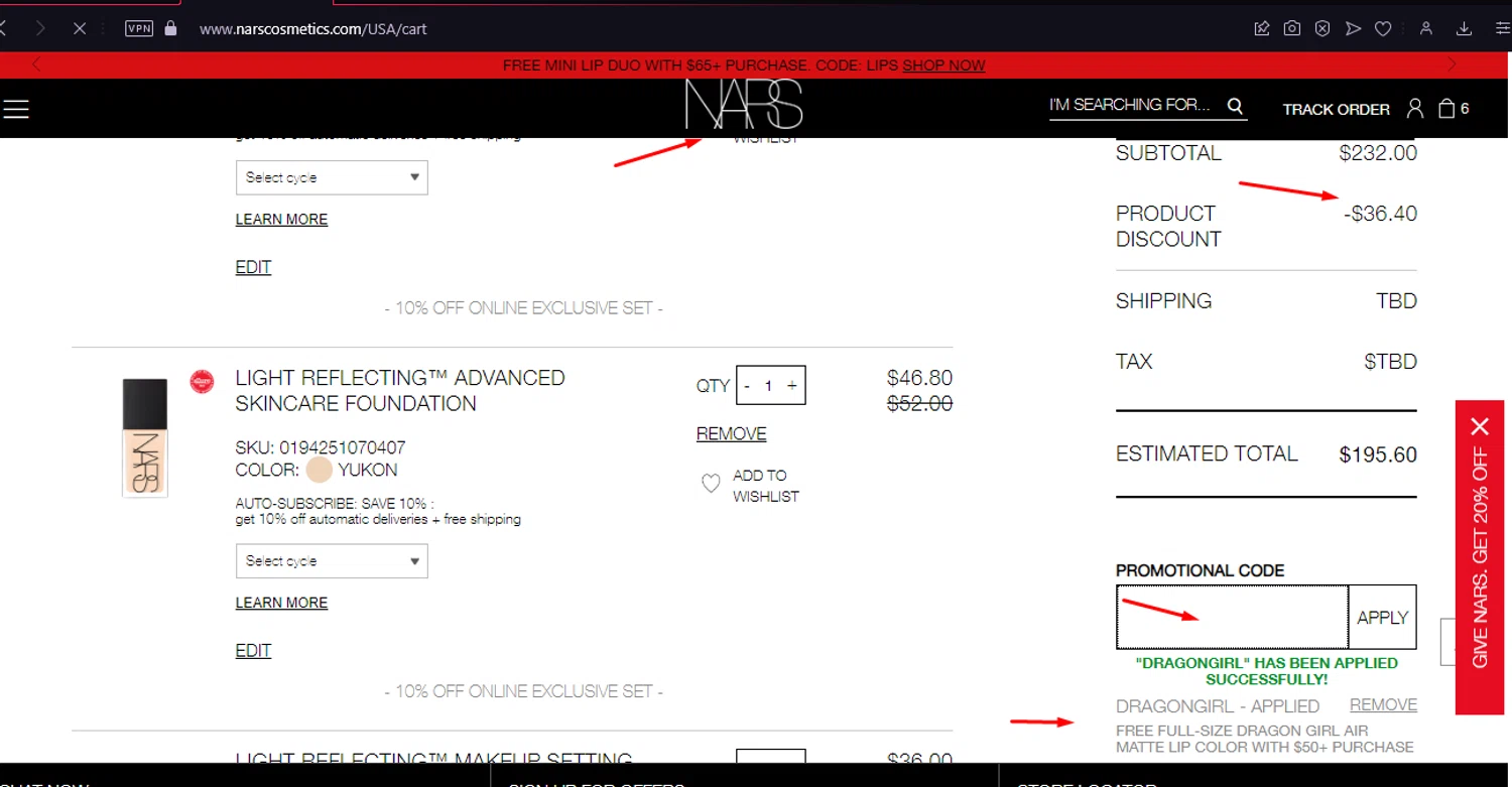 NARS Cosmetics Promo Codes 15 Off August 2024