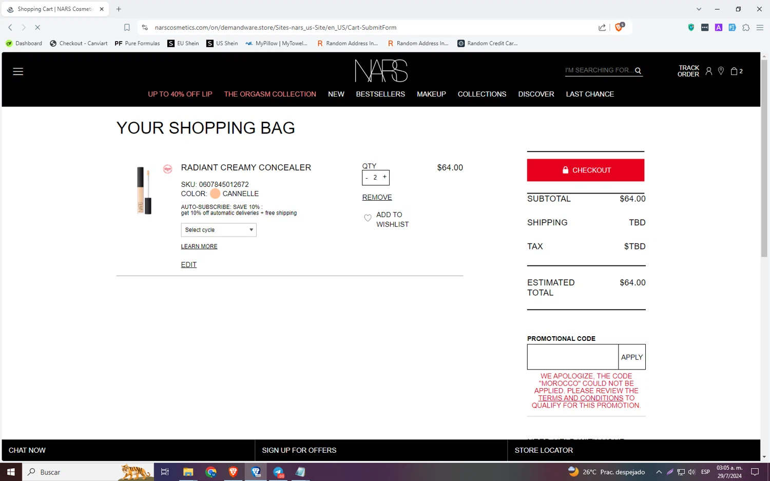NARS Cosmetics Promo Codes 20 Off September 2024